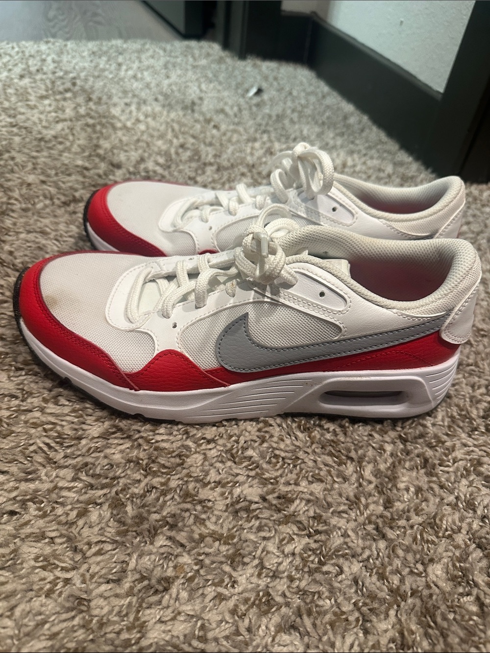 Nike Air Boys White, Red & Silver Low-Top Sneakers